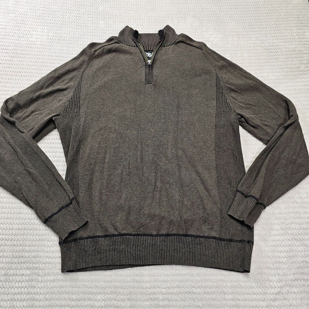 Men's Carbon Gray (Some Fading) 1/4 zip pullover‎ sweater Size Large